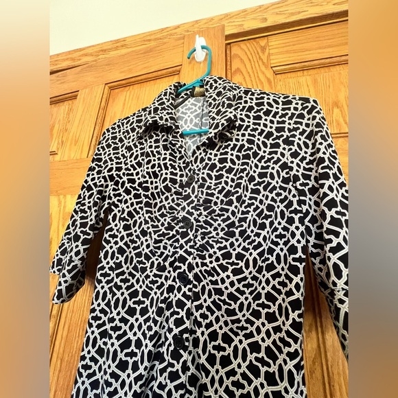 Laundry By Shelli Segal - Black and White Geometric Dress - Picture 7 of 10
